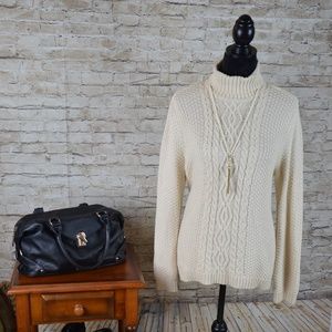 Cream sweater with turtleneck